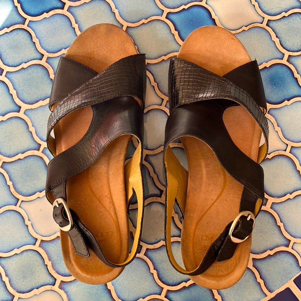 Dansko Black Open Sling-back Sandals Size 39